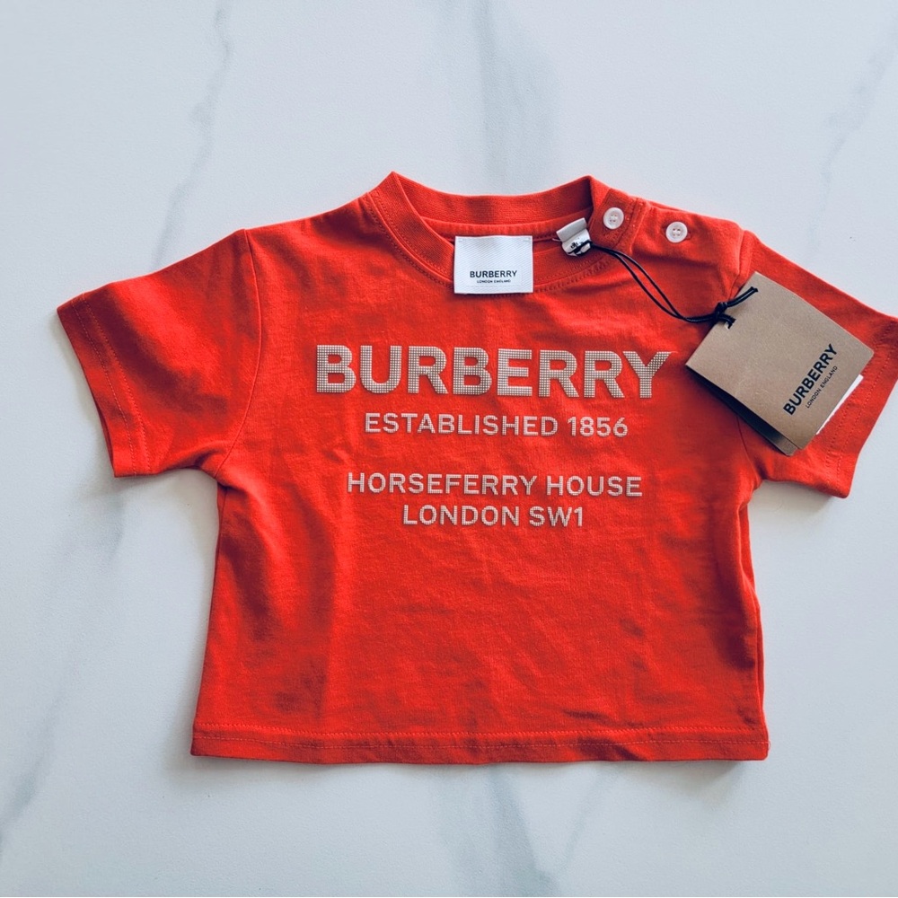 Burberry orange 6m baby shirt